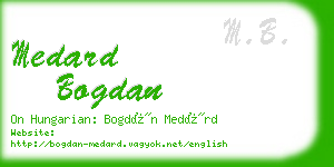 medard bogdan business card